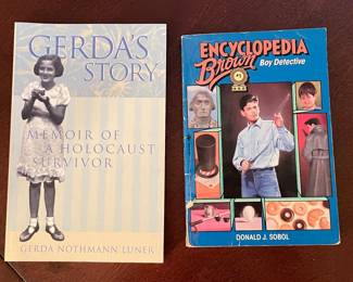 Gerda's Story - Memoir of a Holocaust survivor, $6.  Encyclopedia Brown Boy Detective, $3