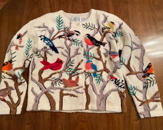 Colorful Bird cardigan, Design Options by Philip Jane Gordon,  Size Small,  was $75, NOW $48