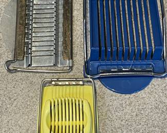 SPAM Collectible Slicer,  was $14, NOW $8.   Vintage Japan Slicer,  was $6, NOW $3.  Acme Boiled Egg Slicer w/Metal Band, was $6, NOW $3