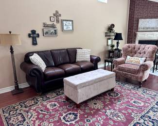 Leather Sofa - Storage Bench - Chair