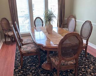 Formal Fruit Wood Dining Table and 8 Chairs