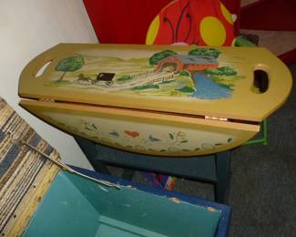 Hand painted drop-side table