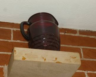 vintage red pitcher