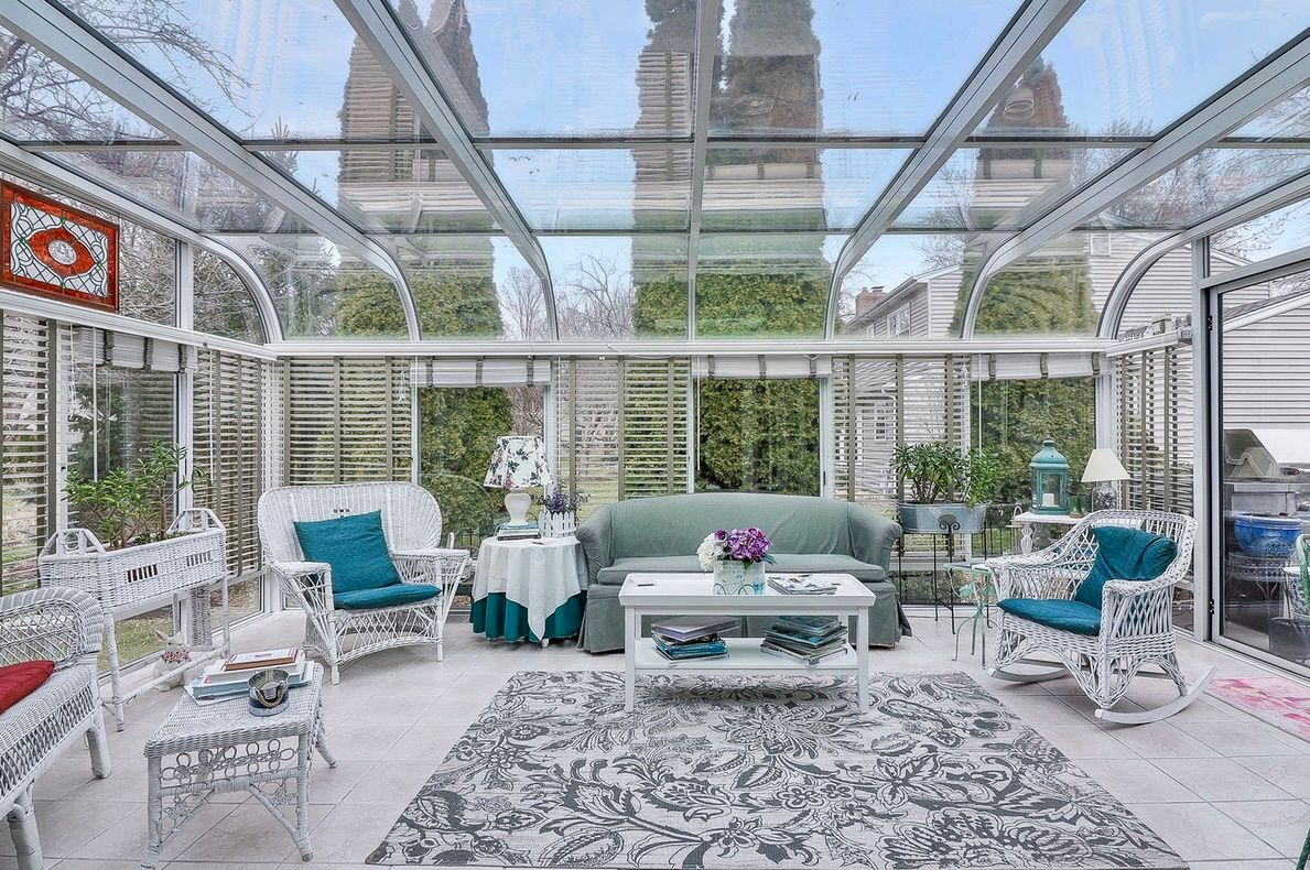 This is the coolest Sunroom we have seen.  It is an All Season Room and Completely Unique.