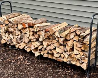 Larger Log Rack with a Cord of Fresh Wood