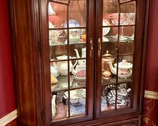 Beautiful Dining Room:  Harden Table and Chairs, Harden Corner Breakfront, Morganton Collection Buffet Server and Beautiful Rug that ties it all together.
