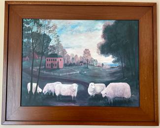 This Print on Board with Beautiful Wood Frame is by a named artist  Elizabeth F. Gilkey 