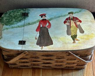 Hand-Painted Picnic Basket 