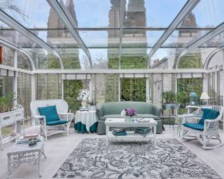 This is the coolest Sunroom we have seen.  It is an All Season Room and Completely Unique.