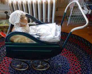 1920s Doll's Perambulator And Dolls