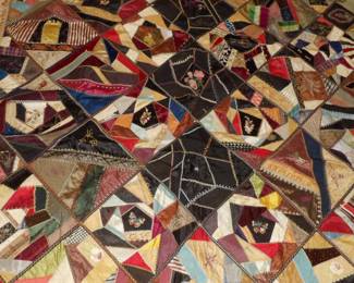 Victorian Crazy Quilt Table Cover
