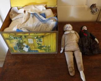 Two As Found China Head Dolls