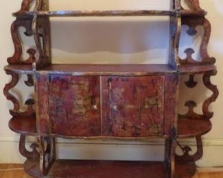 Rare Chinoiserie Bowed Front Hanging What Not