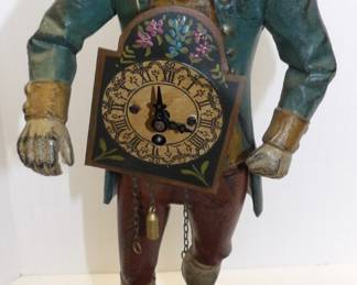 Dutch Peddler Figural  Clock