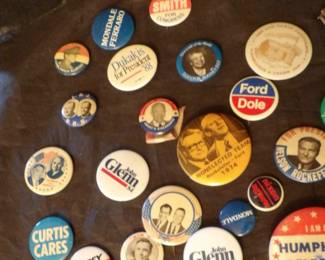 Large Collection Of 1950's Through Early 1990's Campaign Pins