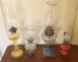 Selection Of Victorian Kerosene Lamps
