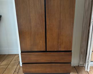 Armoir mid century with matching long dresser and two nightstands