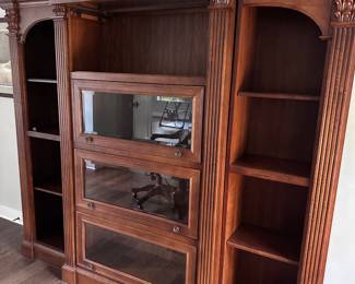 Glass doors open up and slide back