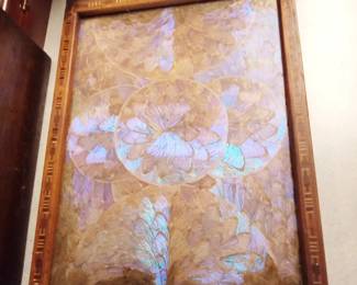 Blue Morpho butterfly wings serving tray