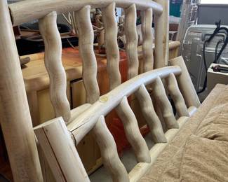 Fun log cabin bed frame
Matching armoire
Two end tables
Dressers