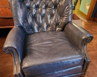 Navy blue leather chair (qty 2)