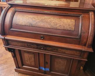 Antique roll top desk with hutch