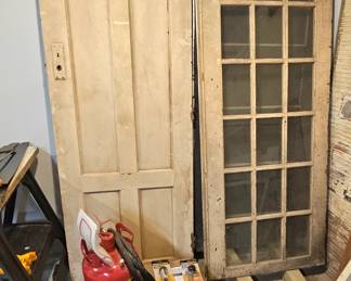Vintage/Antique Solid Doors - White Solid Door & 18 Window Door.