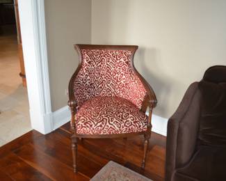 Sherrill Side Chair   24" W   Buy it Now  $350.00    Red on ivory textured upholstery   