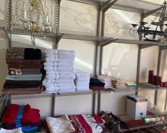 Towels and Ceiling Fixtures 