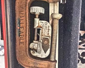 Vintage assortment of clamps and cutters. (Client was a PIPECUTTER by trade.