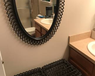 Matching hampers and framed mirror!