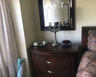 Even has a matching nightstand. Note the 2 mirrors  match each other and compliment the set!