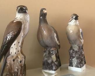 Royal Copenhagen bird statues  We have Lladro swans nesting in the dining room too!