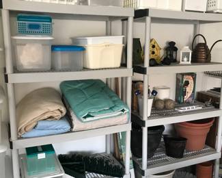 Planters and storage solutions, shelving for sale also!