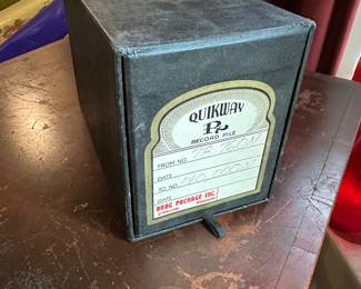 Quikway RX Record File Box Vintage Pharmacy Drug Package Inc O'Fallon
Missouri