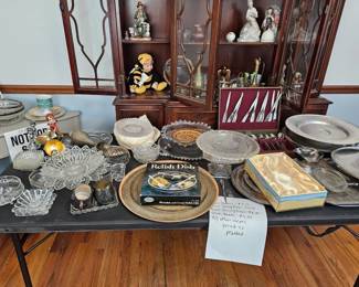 Silver, glass and brass