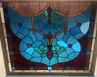 Stained Glass Window w/Butterfly - 39" X 44.25"