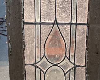Stained Glass Window w/Clear Beveled Diamond - 52.5" X 14 3/8"