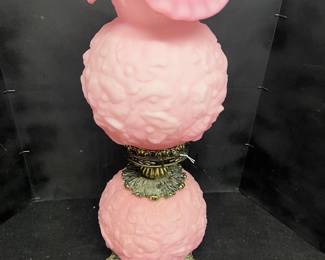 Pink Fenton Lamp - Silk Glass