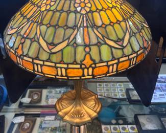 SOLD - Duffner and Kimberly Leaded Glass Lamp