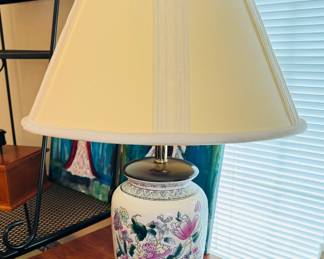 Pair of floral lamps