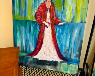 Painting of lady acrylic on canvas