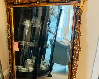 Large ornate beveled wall mirror