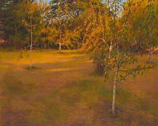 3249
Jim McVicker
b. 1951
"Apple Trees At Dusk," 1990-1991
Oil on canvas
Signed and dated lower left: McVicker; signed and dated again, and titled, verso
60" H x 66" W
Estimate: $2,000 - $3,000