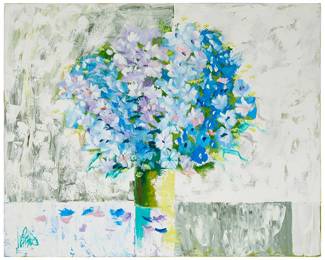 3303
Lee Reynolds
1936-2017
Abstract Floral
Oil on canvas
Signed lower left: Lee Reynolds
48" H x 60" W
Estimate: $400 - $600