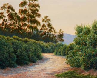 3245
David Chapple
b. 1947
Path Through A Landscape With Trees And Bushes
Oil on canvas
Signed lower left: David Chapple
18" H x 24" W
Estimate: $800 - $1,200