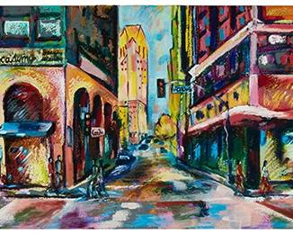 3289
Carlos Vargas
20th century
"Fallas Paredes," 2003
Oil on canvas laid to panel
Singed and dated lower right: Carlos; signed again and titled verso
15" H x 60" W
Estimate: $400 - $600