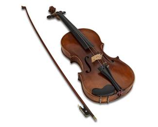 3223
Early/mid-20th century
A Violin In The Style Of Antonius Stradivarius
Tag to interior body: Copy of / Antonius Stradivarius / Made in Germany
Violin: 23" H x 8.25" W x 3.75" D; Case: 4.5" H x 31" W x 11" D
Estimate: $300 - $500
