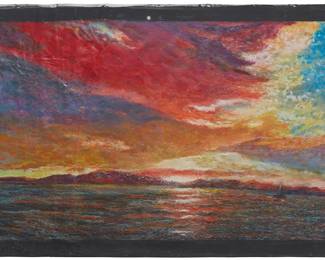 3240
Francis Caldwell
1911-1996
Sunset Scene
Oil on canvas
Unsigned
46" H x 57" W
Estimate: $700 - $900