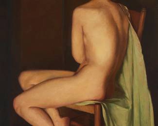 3336
Lee Fritz Randolph
1880-1956
Seated Nude
Oil on canvas
Signed lower right: Randolph
54" H x 38" W
Estimate: $2,500 - $3,500